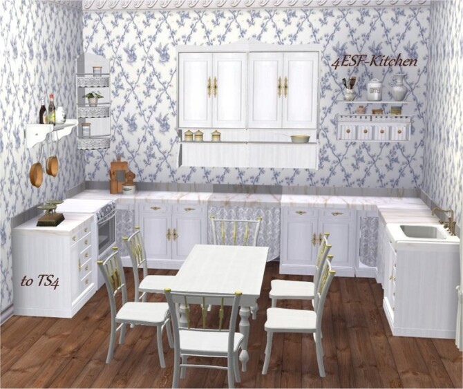 4ESFKitchen to TS4 by Clara at All 4 Sims