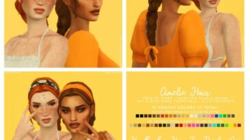 AMELIE cute braided hairstyle at Candy Sims 4