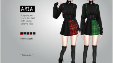 ARIA Suspender Outfit by Helsoseira at TSR