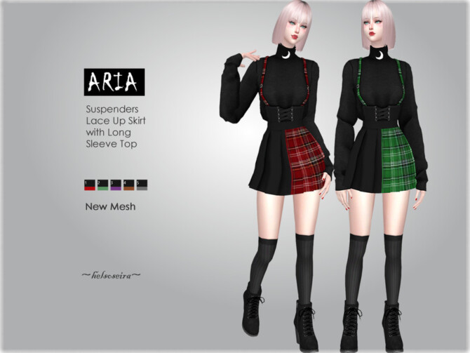 ARIA Suspender Outfit by Helsoseira at TSR