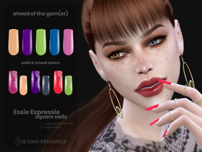 Ahead Of The Gamer | Essie Expressie square nails by sugar owl at TSR