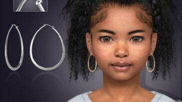 Alora Oval Hoop Earrings For Kids by feyona at TSR