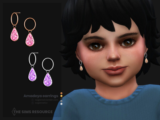 Amadeya earrings for toddlers by sugar owl at TSR