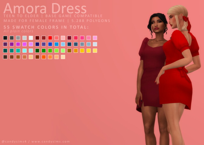 Amora Dress at Candy Sims 4