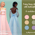 Arcane Illusions Fairy long dress with butterflies by MysteriousOo at TSR