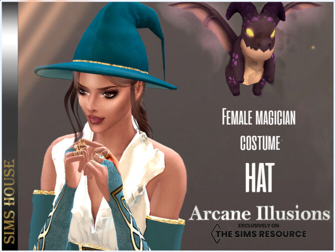 Arcane Illusions Female magician costume Hat by Sims House at TSR