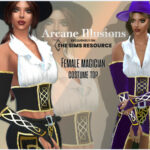 Arcane Illusions Female magician costume top by Sims House at TSR