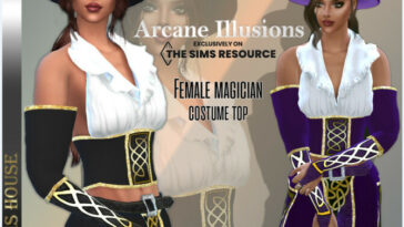 Arcane Illusions Female magician costume top by Sims House at TSR