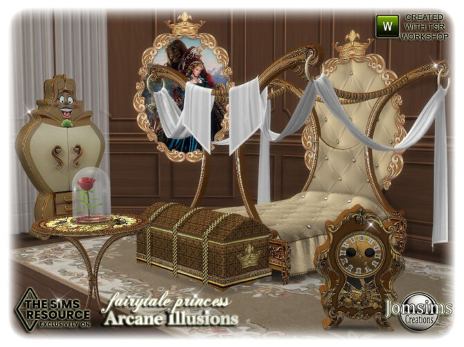 Arcane Illusions fairytale princess bedroom by jomsims at TSR