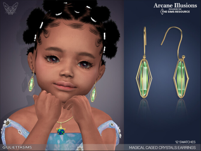 Arcane Illusions – Magical Caged Crystal Earrings toddlers by feyona at TSR