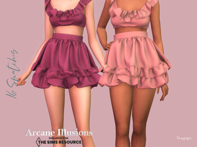 Arcane Ilusions – Ruffle Skirt by laupipi at TSR