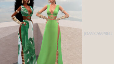 Clothing, Female Clothing: Ariadna Dress by Joan Campbell Beauty – TSR. 13 swatches, custom thumbnail, original mesh.