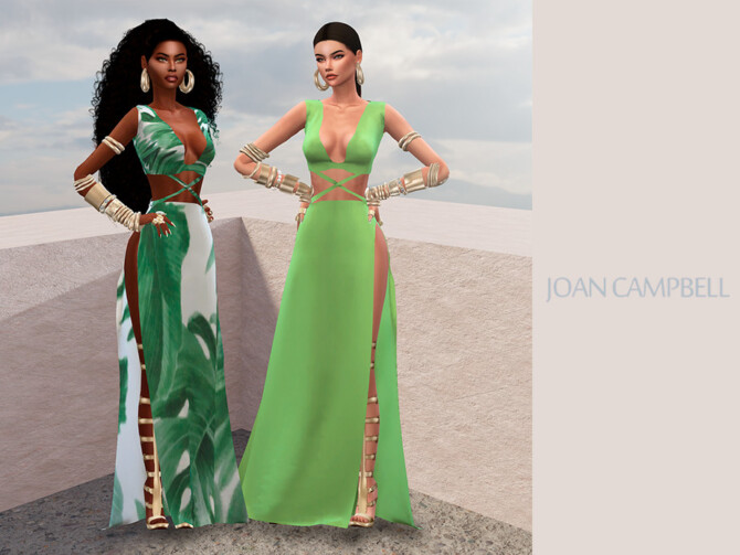 Clothing, Female Clothing: Ariadna Dress by Joan Campbell Beauty – TSR. 13 swatches, custom thumbnail, original mesh.