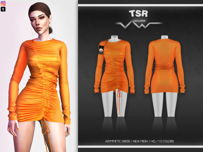 Asymmetic Dress BD492 by busra-tr at TSR