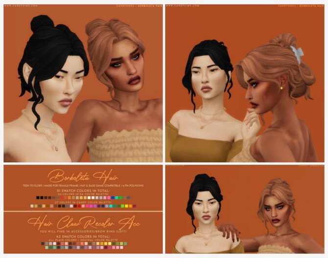 BORBOLETA HAIR at Candy Sims 4