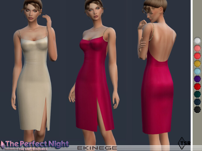 Backless Dress With Slit by ekinege at TSR