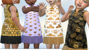 Bee Happy Silk Dress by Pelineldis at TSR