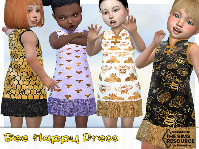 Bee Happy Silk Dress by Pelineldis at TSR