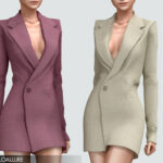 Belaloallure Gia blazer dress by belal1997 at TSR