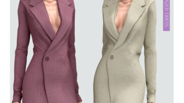 Belaloallure Gia blazer dress by belal1997 at TSR