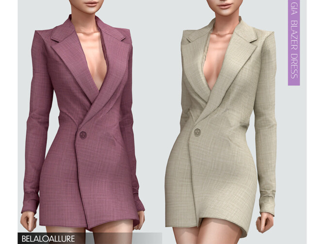 Belaloallure Gia blazer dress by belal1997 at TSR