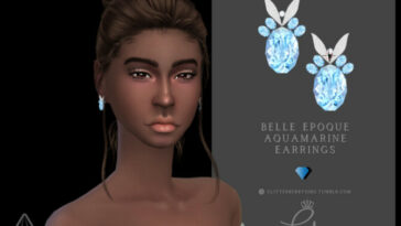 Belle Epoque Aquamarine Earrings by Glitterberryfly at TSR