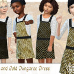 Black and Gold Dungaree Dress by Pelineldis at TSR