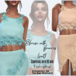 Blouse with flowers (suit) by Sims House at TSR