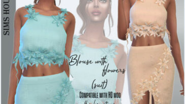 Blouse with flowers (suit) by Sims House at TSR