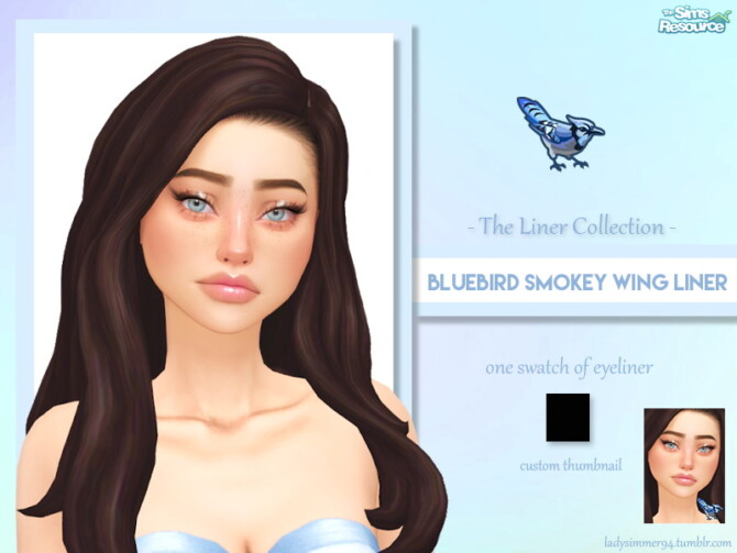 Bluebird Smokey Wing Liner by LadySimmer94 at TSR