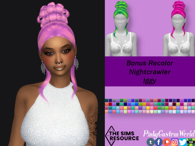 Bonus recolor of Nightcrawler’s Iggy hair by PinkyCustomWorld at TSR