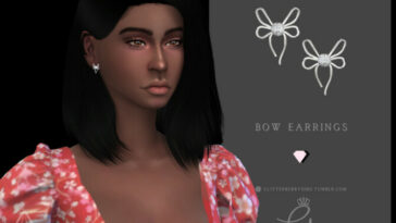 Bow Earrings by Glitterberryfly at TSR