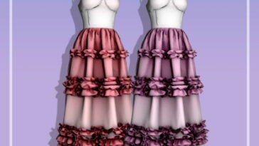 Bustier Ruffle Long Dress at RIMINGs