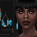 Butterfly female earrings by sugar owl at TSR