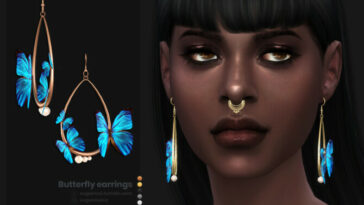 Butterfly female earrings by sugar owl at TSR