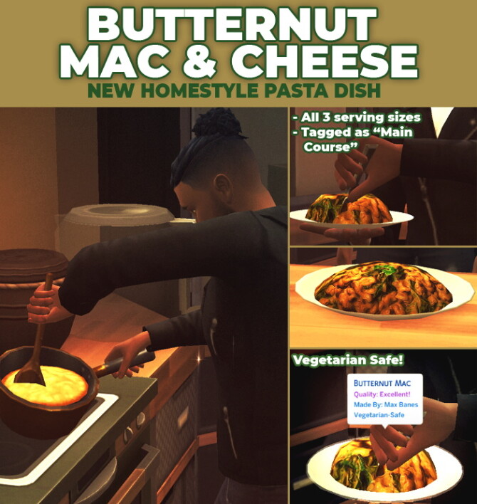 Butternut Mac & Cheese Custom Recipe at Mod The Sims 4