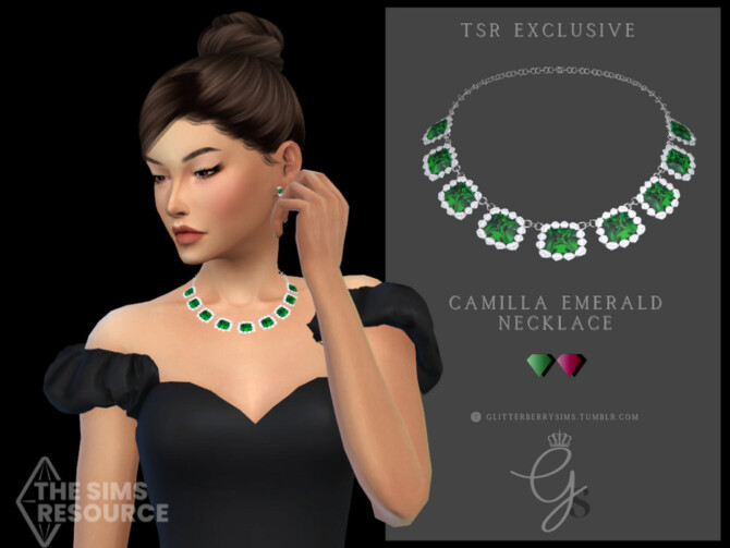 Camilla Emerald Necklace by Glitterberryfly at TSR