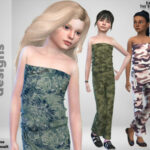 Camo Long Jumpsuit for kids by Pinkfizzzzz at TSR