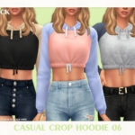 Casual Crop Hoodie 06 by Black Lily at TSR