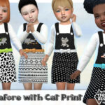 Cat Print Pinafore Dress by Pelineldis at TSR