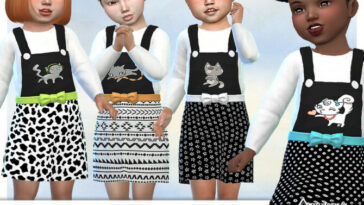 Cat Print Pinafore Dress by Pelineldis at TSR