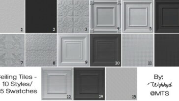 Ceiling Tiles Default Replacements by Wykkyd at Mod The Sims 4