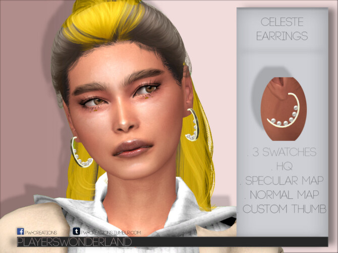 Celeste Earrings by PlayersWonderland at TSR