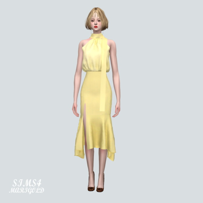 Chiffon OS Blouse With Midi Skirt V2 at Marigold