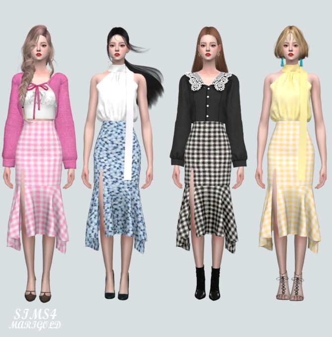 Chiffon OS Midi Skirts V2 at Marigold