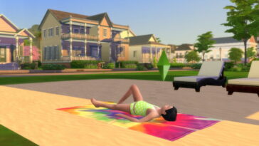 Children can sunbathe on a beach towel and on a lounge chair at Mod The Sims 4