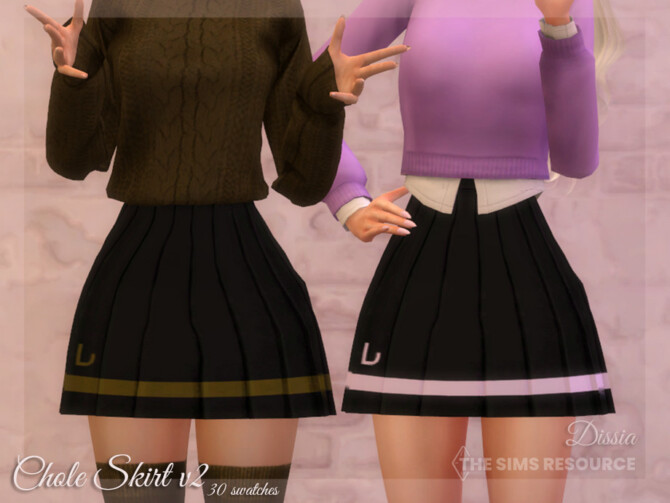 Chloe Skirt v2 (Dark) by Dissia at TSR