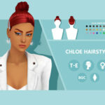 Chloe high bun side bang hairstyle by simcelebrity00 at TSR