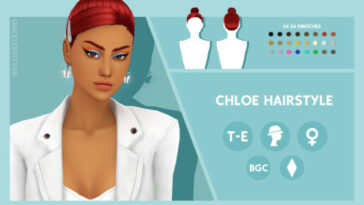 Chloe high bun side bang hairstyle by simcelebrity00 at TSR