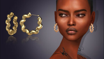 Chunky Twisted Hoop Earrings by feyona at TSR